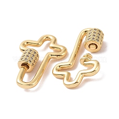 Verschlüsseanhänger mit Mikropavé aus Messing mit klaren Kubisch Zirkonia&nbsp;ZIRC-TAC0005-02A-G