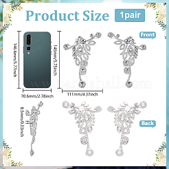 2 pièce 2 styles accessoires de décoration de strass en alliage de fleur&nbsp;DIY-FG0008-05B