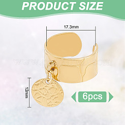 Anillos de dedo con puño abierto de acero inoxidable 304&nbsp;RJEW-UN00010