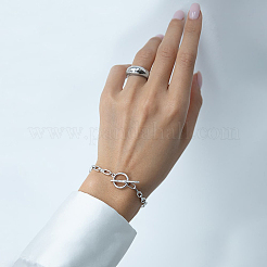 Set di bracciale e collana con catena geometrica in argento sterling s925 per l'uso quotidiano&nbsp;JM3454-1