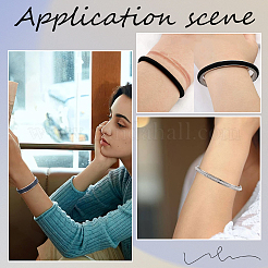 2 Stück 2 Stile C-förmige 201 Edelstahl geriffelte Manschettenarmbänder&nbsp;STAS-SC0008-02