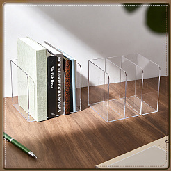 2 Stück 3-fach Acryl-Zeitschriftenständer/Buchstützen für den Schreibtisch&nbsp;ODIS-WA0001-17
