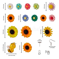 Kit de fabrication de boucles d'oreilles bricolage tournesol&nbsp;DIY-SZ0008-44