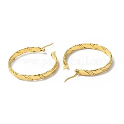 Orecchini a cerchio piatti in acciaio inossidabile 304 con placcatura ionica (ip) per donna&nbsp;STAS-B034-16G