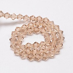 Chapelets de perles en verre bicone d'imitation de cristal autrichien&nbsp;GLAA-F029-6x6mm-12