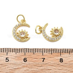 Breloques en laiton avec zircone cubique de micro pave&nbsp;KK-C092-23D-G