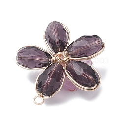 4pcs pendentifs en verre 4 couleurs&nbsp;PALLOY-TA00319