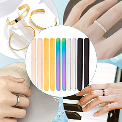 10 Stück 5 Farben 304 Edelstahl Flachringrohlinge&nbsp;FIND-BC0003-42