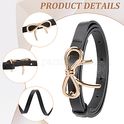 3 ceinture à chaîne en cuir PU avec nœud papillon en alliage 3 couleurs pour femmes&nbsp;AJEW-CL0003-48B