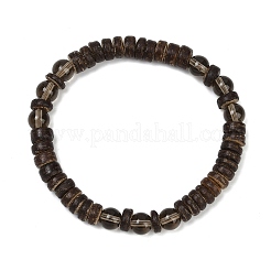 Stretch-Armbänder aus natürlichen Kokosnuss-Rondellperlen für Männer&nbsp;BJEW-JB11635-02