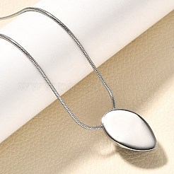Collares colgantes de lágrima de ónix negro natural (teñido y calentado)&nbsp;NJEW-C065-01P