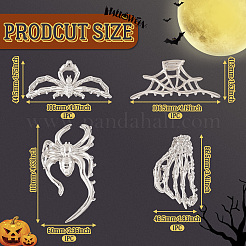 4 Stück 4 Stile Halloween-Haarspangen aus Legierung für Frauen und Mädchen&nbsp;AJEW-TA0001-90