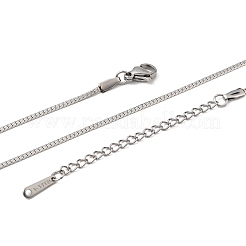 12 Stück 1.5 mm flache Halskette aus Edelstahl 304 für Damen und Herren&nbsp;NJEW-H093-14P