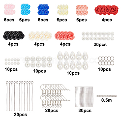 Kits de fabrication de boucles d'oreilles pendantes à fleurs DIY&nbsp;DIY-SC0001-36