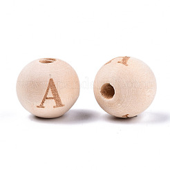 Perle europee di legno naturale non finito&nbsp;WOOD-S045-143A-01A