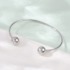 Bracelets manchettes ouverts en acier inoxydable 304&nbsp;BJEW-R019-01P-01