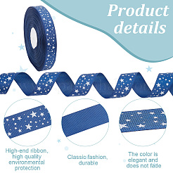 100 Yards Polyester-Ripsband mit Sternendruck&nbsp;OCOR-WH0088-76