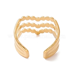 Bague de manchette ouverte en acier inoxydable 304 avec placage ionique (IP)&nbsp;X-RJEW-H107-17G