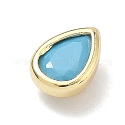 Cabochon in zirconia cubica micro pavé di ottone a goccia&nbsp;KK-P345-13G-B08