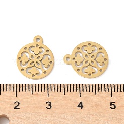 Flachrund aus Edelstahl 304 mit lasergeschnittenen Blumenanhängern&nbsp;STAS-L022-511G