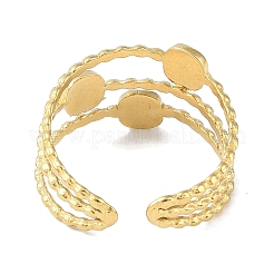 Ionenplattierung (IP) 304 Edelstahl Emaille quadratische Manschette Fingerringe&nbsp;RJEW-L107-058G-01