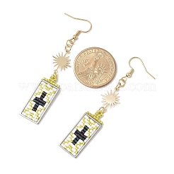 Orecchini a bottone con perline miyuki delica&nbsp;EJEW-MZ00412-01