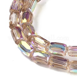 Fili di perline di vetro a chevron galvanizzati&nbsp;GLAA-Q101-02A-AB09