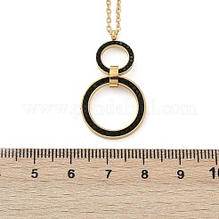 Colliers pendentifs à double anneau en acier inoxydable 304 avec strass&nbsp;NJEW-V001-04G