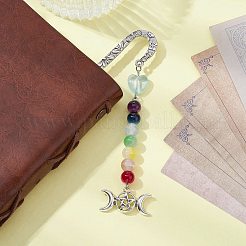 Haken-Lesezeichen aus Legierung mit Blumenmuster&nbsp;AJEW-JK00250-05
