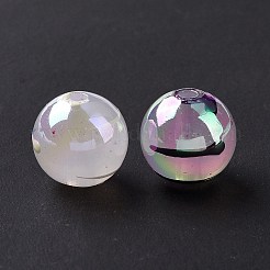 Placcatura uv arcobaleno iridescente perline acriliche da banco&nbsp;OACR-E009-09