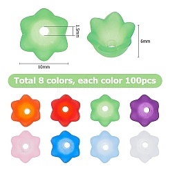 800 Stück transparente Perlenkappen aus Acryl in 8 Farben.&nbsp;FACR-HS0001-01