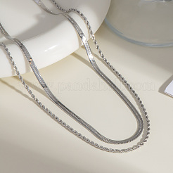 Modische Edelstahl-Doppelketten für Damen&nbsp;VZ1613-2