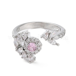 Verstellbare Messingringe mit Zirkonia&nbsp;RJEW-B056-02