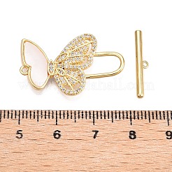 Messing Micro Pave klare Zirkonia Knebelverschlüsse&nbsp;KK-N254-149G