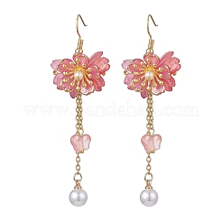 Pendientes colgantes de acrílico con flores&nbsp;EJEW-JE06924