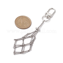 Sacchetto macramè con catena intrecciata in acciaio inossidabile&nbsp;HJEW-JM02057