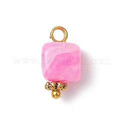 Gefärbte natürliche Achatwürfel-Charms&nbsp;PALLOY-JF03963