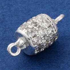 Messing Micro Pave klare Zirkonia Hohlsäule Verbinder Charms&nbsp;KK-A230-05F-S