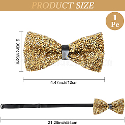 1 papillon in poliestere con strass per lo sposo&nbsp;AJEW-SP0003-32B