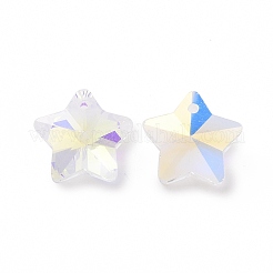 Ab farbig plattiertes transparentes galvanisiertes Glas Charms&nbsp;GLAA-H104-A04