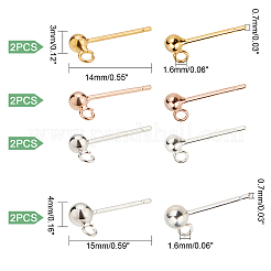 4 paio di 4 orecchini a bottone in stile 925 in argento sterling&nbsp;STER-PH0001-07