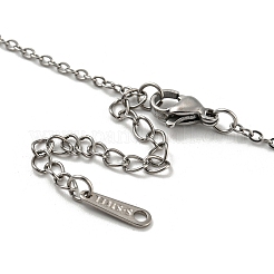 Halsketten mit Mondanhänger aus Messing mit Mikropavé und Zirkonia&nbsp;NJEW-R263-02A-P