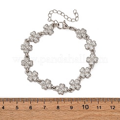 Messing-Gliederarmbänder mit Mikropflaster und klaren Zirkonia für Damen&nbsp;BJEW-D342-04P