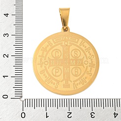 Colliers tendance plaqués ioniquement (IP) : pendentifs plats et ronds en acier inoxydable San Benito 304&nbsp;STAS-L012-A07G