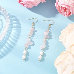 Boucles d'oreilles pendantes en acier inoxydable 304 avec perles de culture d'eau douce naturelles&nbsp;EJEW-JE06536