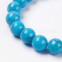 Pulsera elástica con cuentas de jade howlita natural&nbsp;BJEW-P207-23-8mm