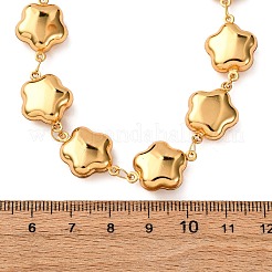 304 Edelstahl Blumengliederkette Halsketten für Damen&nbsp;NJEW-G178-11G