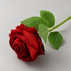 Seidenstoff & Beflockung künstliche Rose&nbsp;DIY-WH0899-463