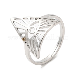 Anello regolabile in acciaio inossidabile 304 anti-ossidazione con triangolo e occhio di cavallo per donna&nbsp;LS-RJEW-M149-10P
