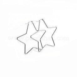 Pendientes de aro de acero inoxidable 201 resistentes al deslustre&nbsp;EJEW-A052-17A-P